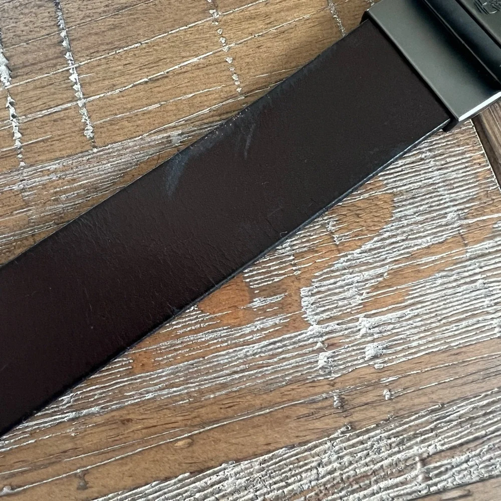 Timberland Reversible Leather Belt Black & Dark Brown Size 40